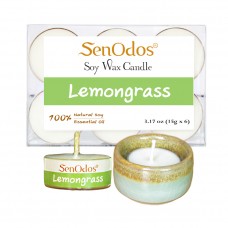 Tealight Set  Lemongrass  Soy Candles + Candle Holder Set